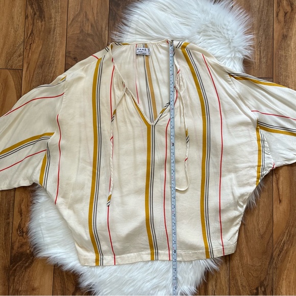 Frame Denim • Le Raglan Saffron Summer Stripe Top - Picture 5 of 10